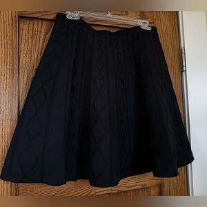 Philosophy - Black textured Skirt with diamond pattern, Size Medium